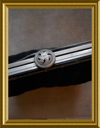 Oud zwart tasje // vintage black purse - Afbeelding 5