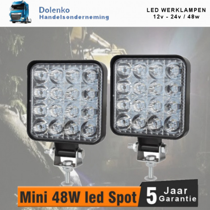 LED WERKLAMPEN 12V-24V - 48W SET 2 STUKS - nr. 1