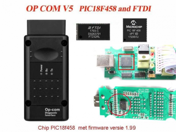 Opel OBD2 auto diagnose scanner, v. 1.99 USB, opcom op-com - nr. 1