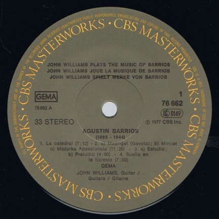 LP John Williams - plays Barrios - nr. 1
