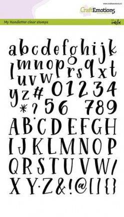 Craftemotions, Clearstamp A5-formaat, handletter alfabet typewriter - nr. 1