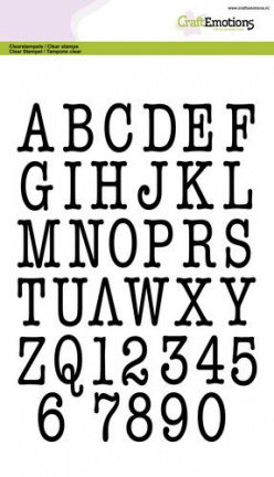 Craftemotions, Clearstamp, A5-formaat, handletter hoofdletters typewriter, hoogte 27mm - nr. 1
