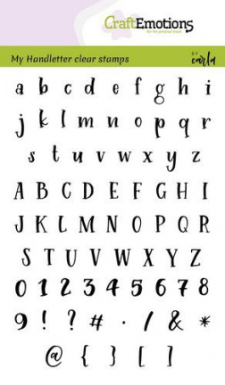 Craftemotions, Clearstamp, A6-formaat, handletter alfabet typewriter - nr. 1
