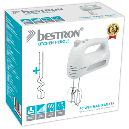 Bestron Handmixer Kitchen Heroes AHM300W 300 W wit - Afbeelding 4