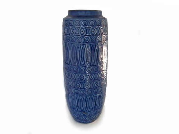 Grote blauwe West Germany vaas
