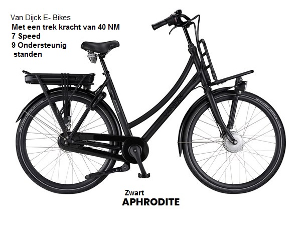 van Dijck E -B ikes Aphrodite, 40 NM motor en 468 WH Accu, in 4 kleuren