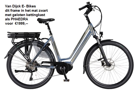 van Dijck E -Bikes Phaedra , 80 NM midden motor en 468 WH Accu,