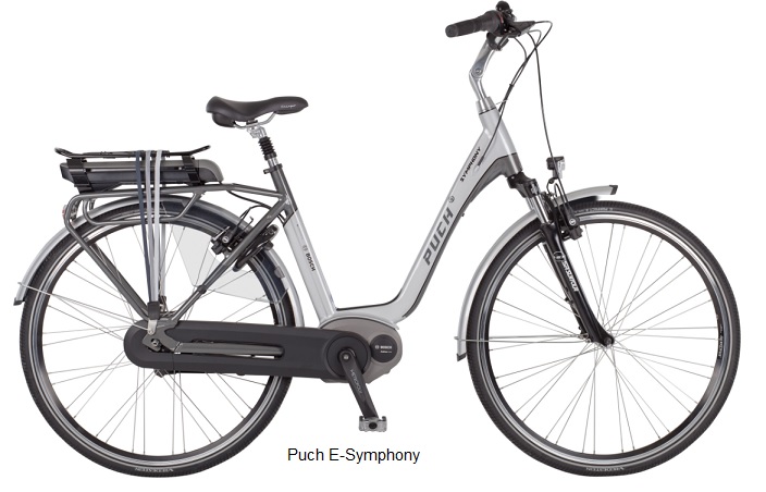 puch e-bike E - Symphony met Bosch Intuvia midden motor