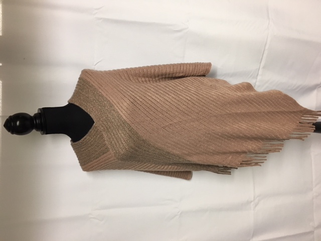 Poncho met glitter caramel - nr. 1