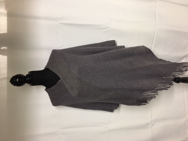 Poncho met glitter grijs - nr. 1