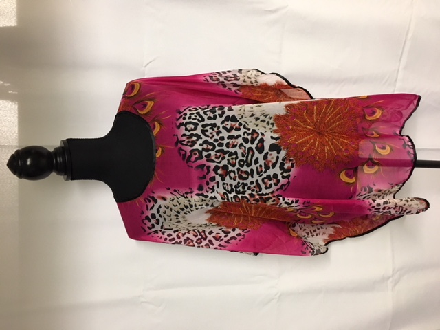 Voile Poncho met tijgermotief - nr. 1