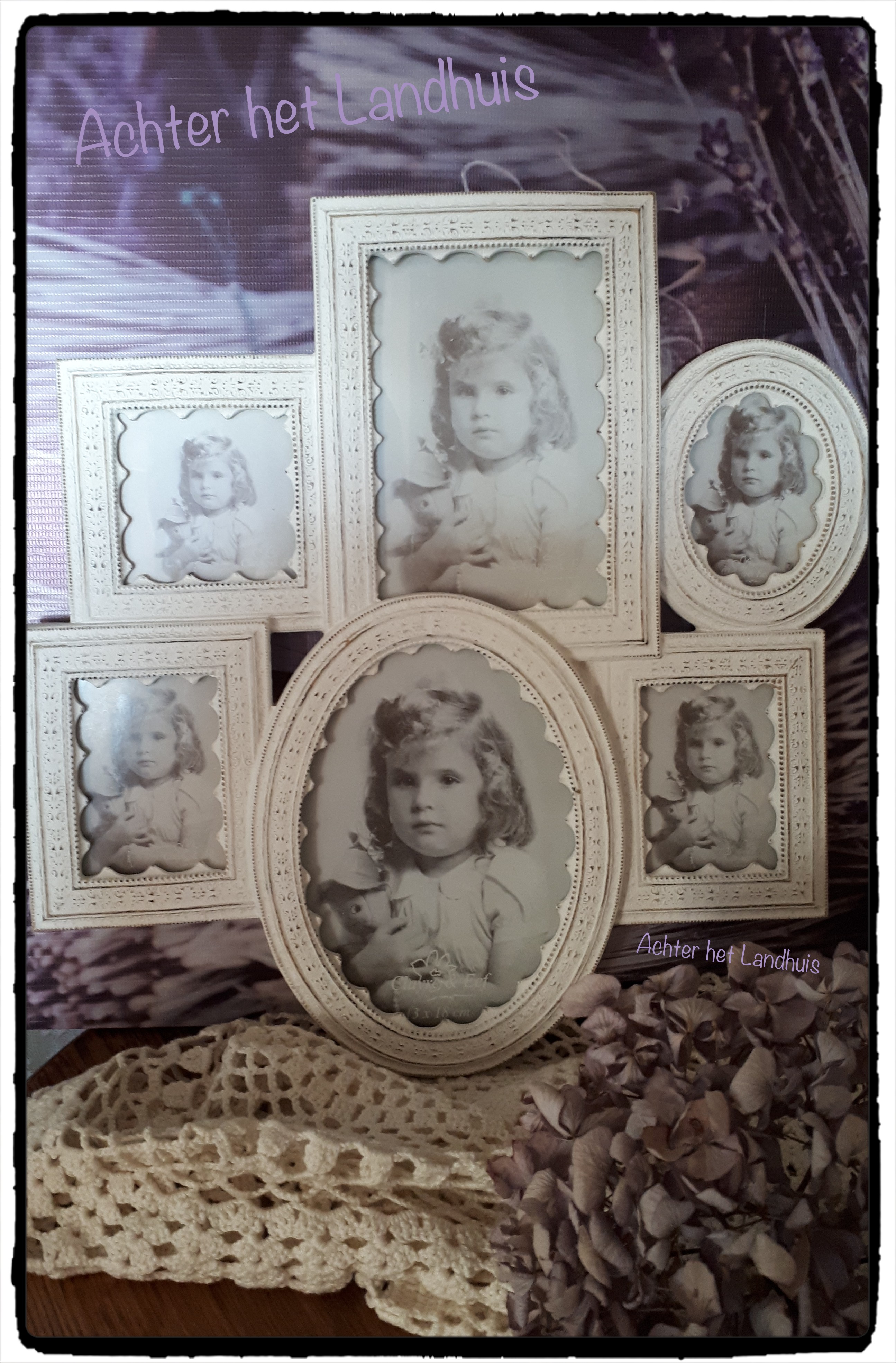 Brocante Fotolijst Collage Lijst Clayre & Eef, Fotolijstjes in nieuwstaat