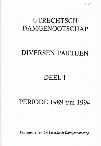 Utrechts Damgenootschap Diverse partijen, periode 1989 t/m 1994, d1