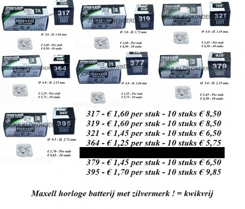 = Maxell horloge batterij met zilvermerk ! =31358