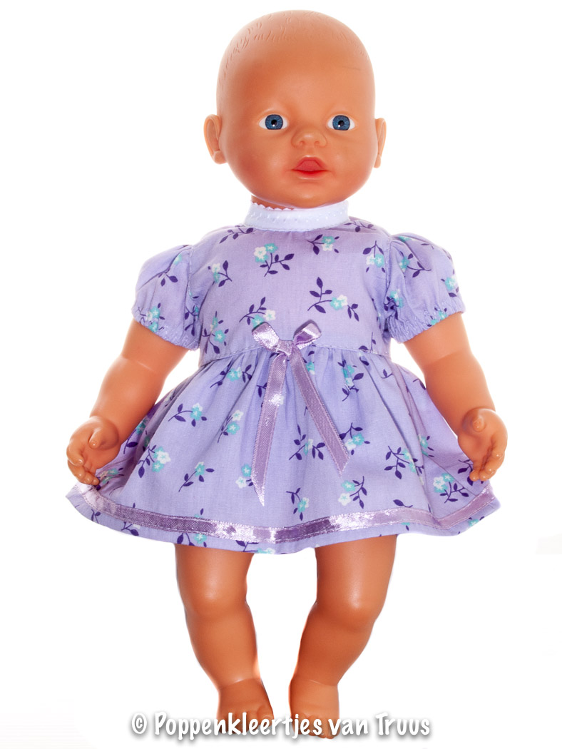 Baby Born 32 cm Jurksetje bloemetjes/lila