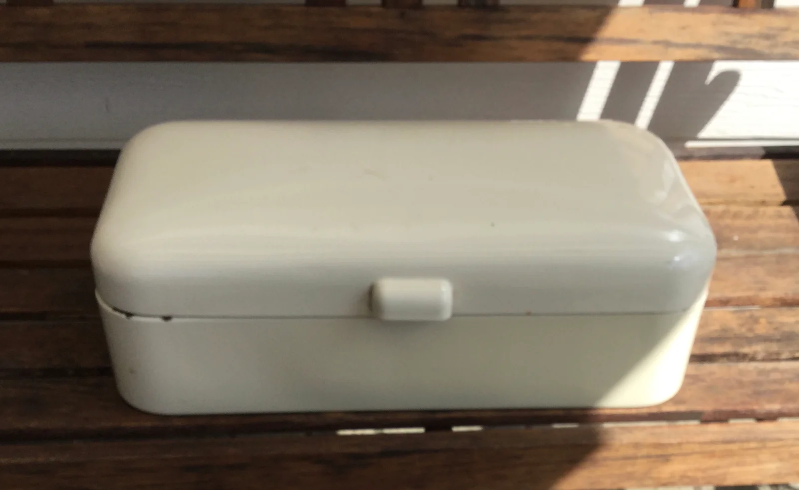 Vintage, brocante emaille broodtrommels