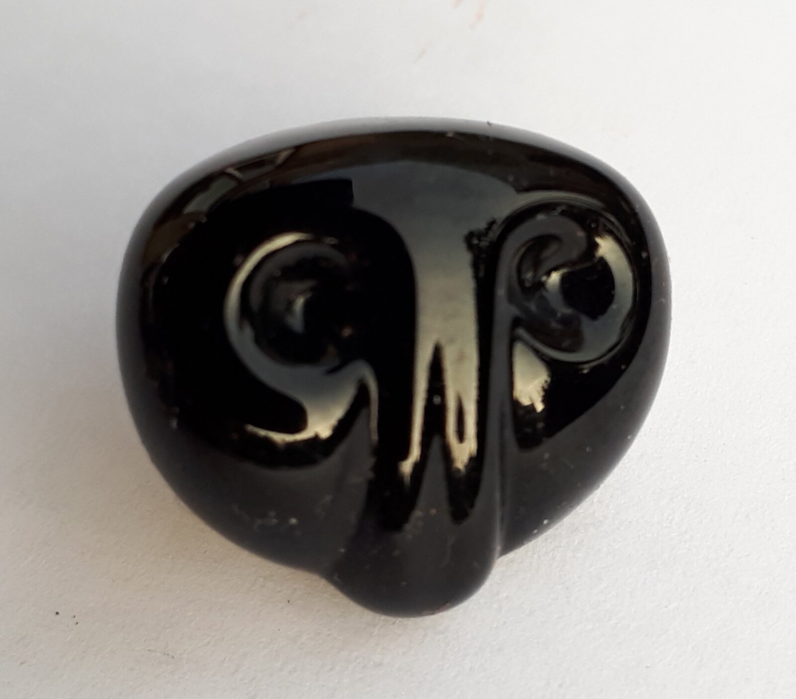 Berenneus zwart glas, glanzend, 19mm. 5 stuks. - Afbeelding 2