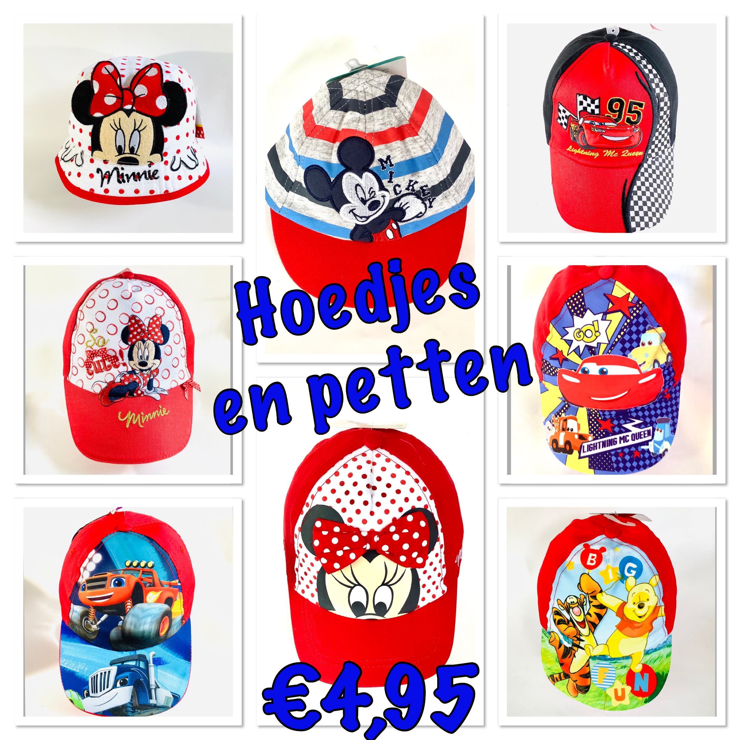 Heel veel petjes €4,95 per stuk