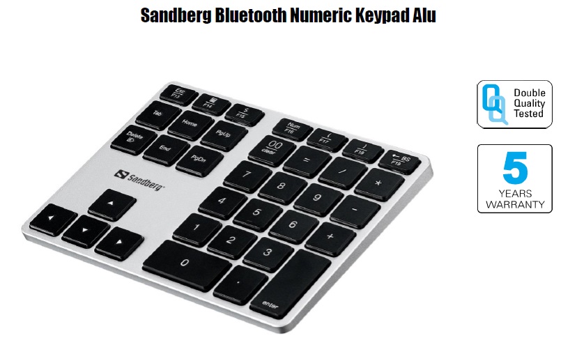 Bluetooth Numeric Keypad Aluminium