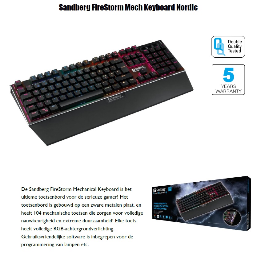 FireStorm Mech Keyboard Nordic ultieme toetsenbord gamer