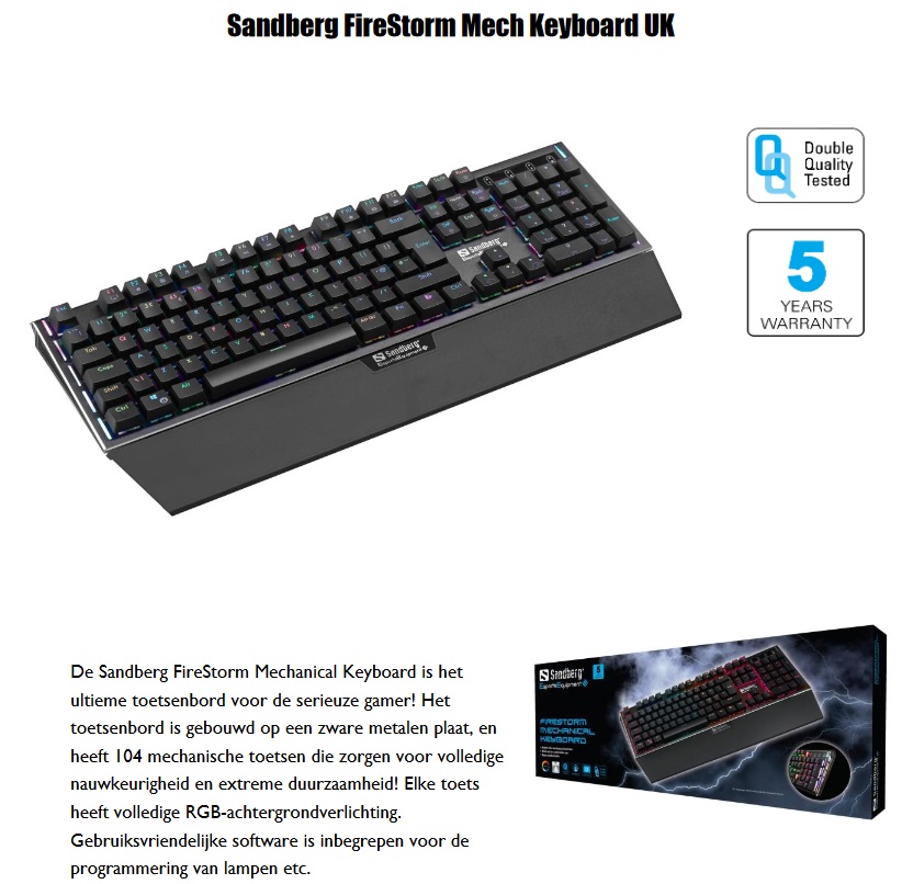 FireStorm Mech Keyboard UK ultieme toetsenbord serieuze game