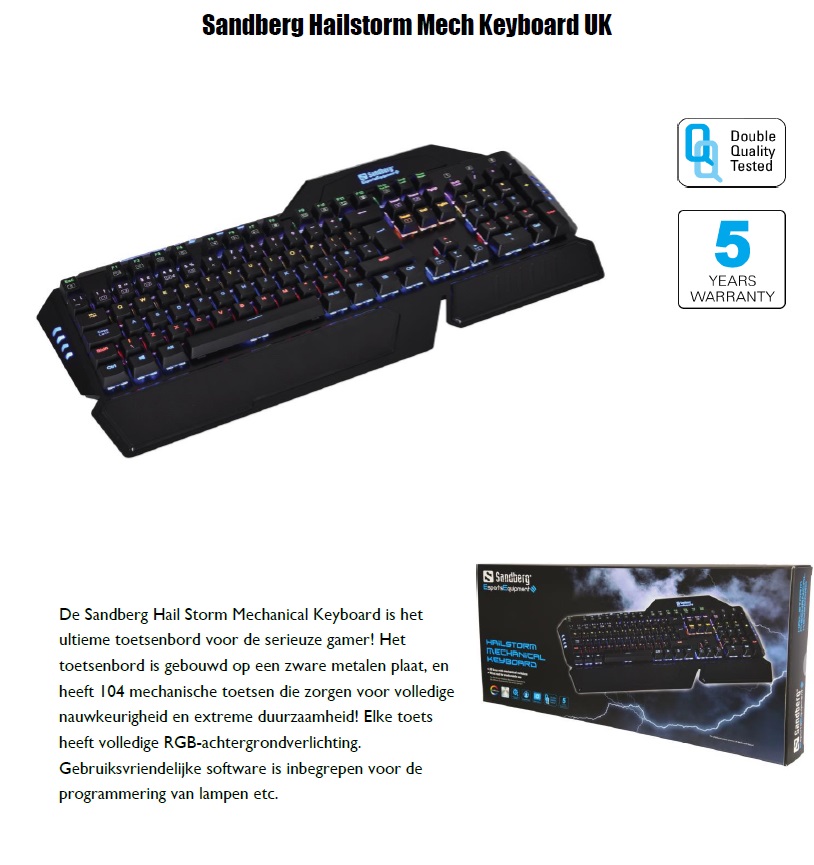 Hailstorm Mech Keyboard UK ultieme toetsenbord serieuze game