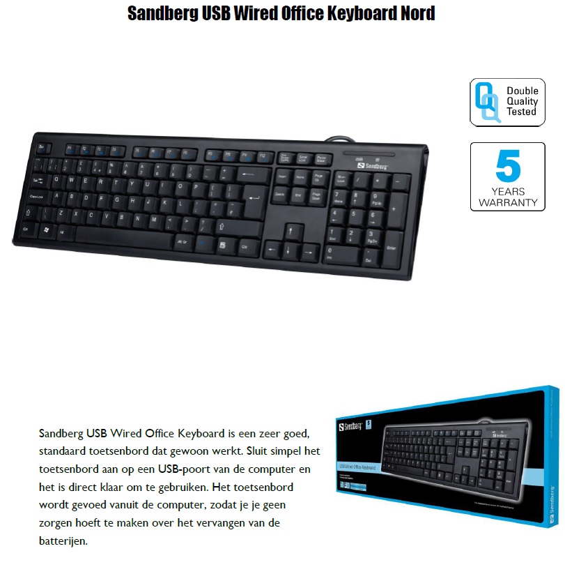 USB Wired Office Keyboard Nord