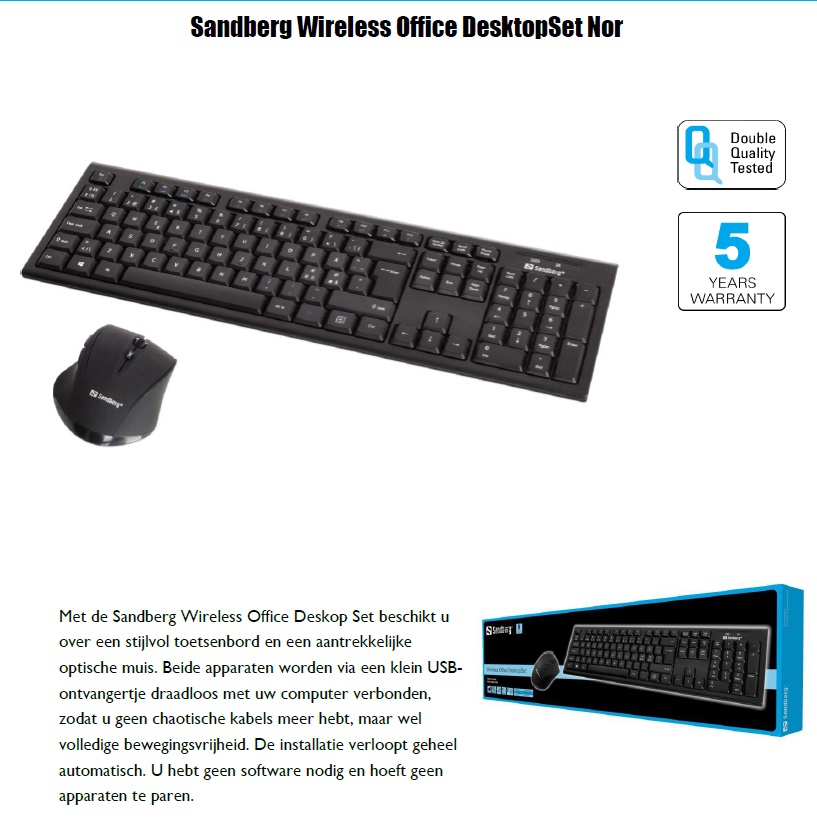 Wireless Office DesktopSet Nor toetsenbord en muis