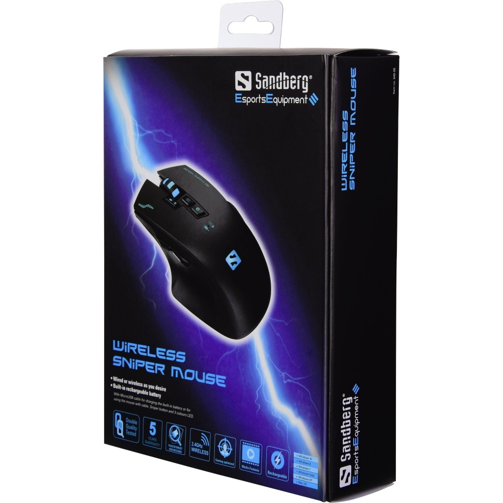 Wireless Sniper Mouse kan worden gebruikt met of zonder de kabel - Afbeelding 5