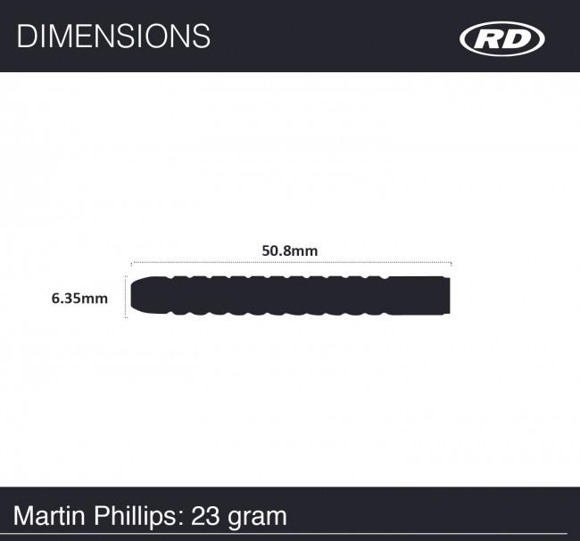 Dartpijlen Red Dragon darts Martin Philips 90% tungsten 23 gram - Afbeelding 3