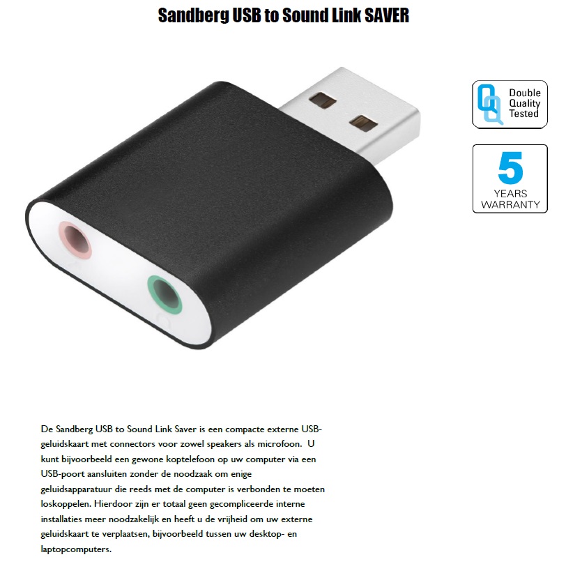 USB to Sound Link SAVER compacte externe USB-geluidskaart - nr. 1
