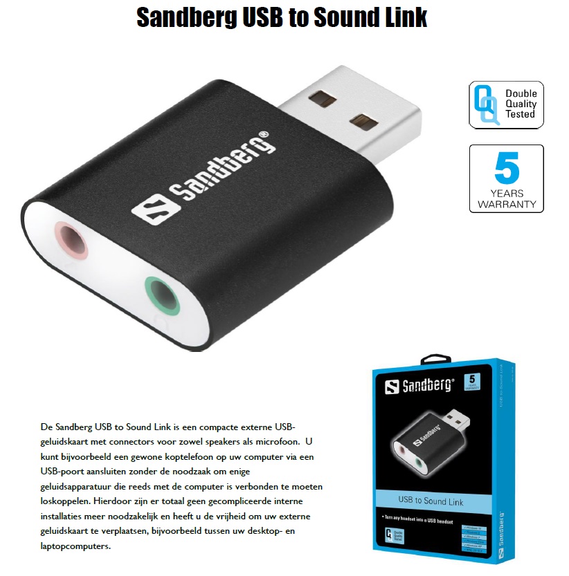 USB to Sound Link compacte externe USB-geluidskaart - nr. 1