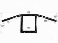 HD Bobber Four Ø25,4mm zwart inch (HANDL-2543BD) - Afbeelding 3