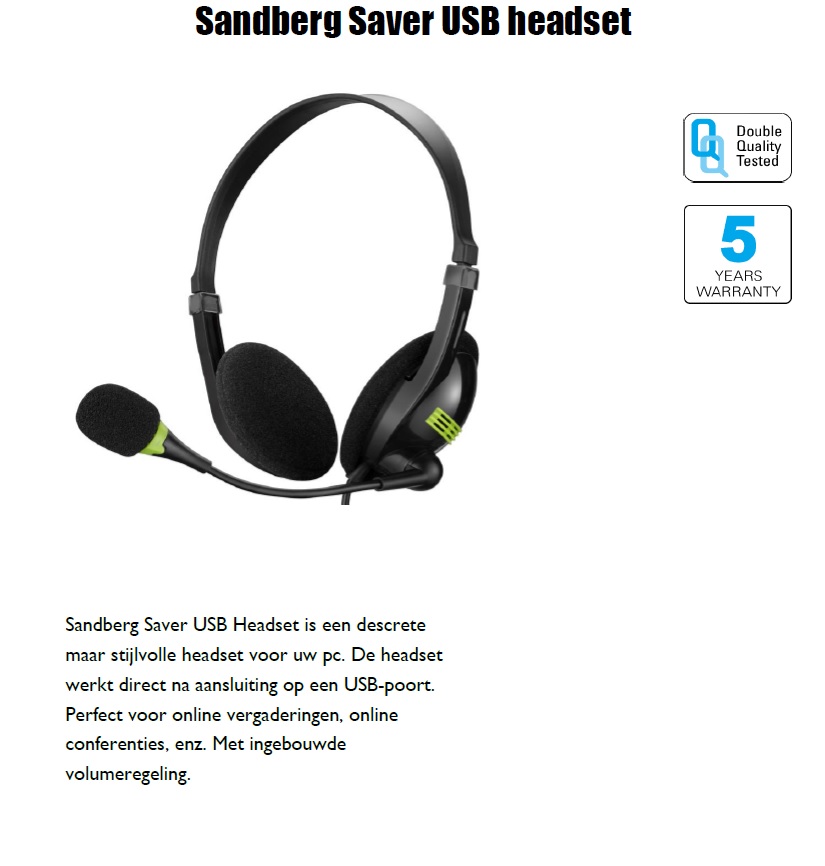 Saver USB Headset stijlvolle headset voor uw pc - nr. 1