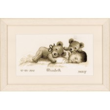Borduurpakket Geboortetegel"BABY met BEREN"NIEUW! - nr. 1