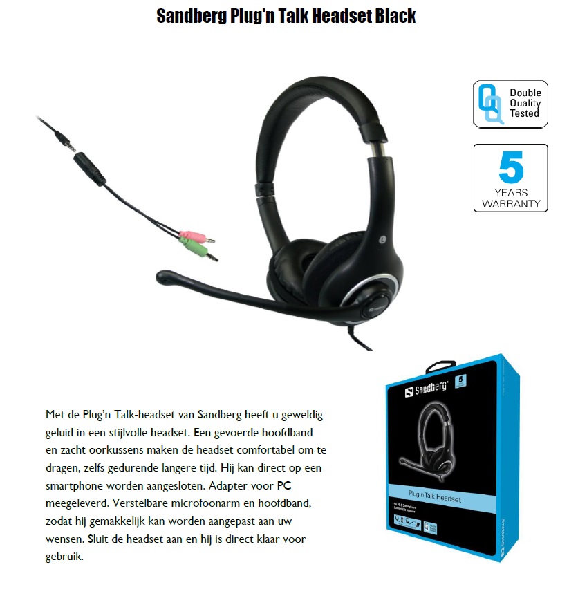 Plug'n Talk Headset Black - nr. 1