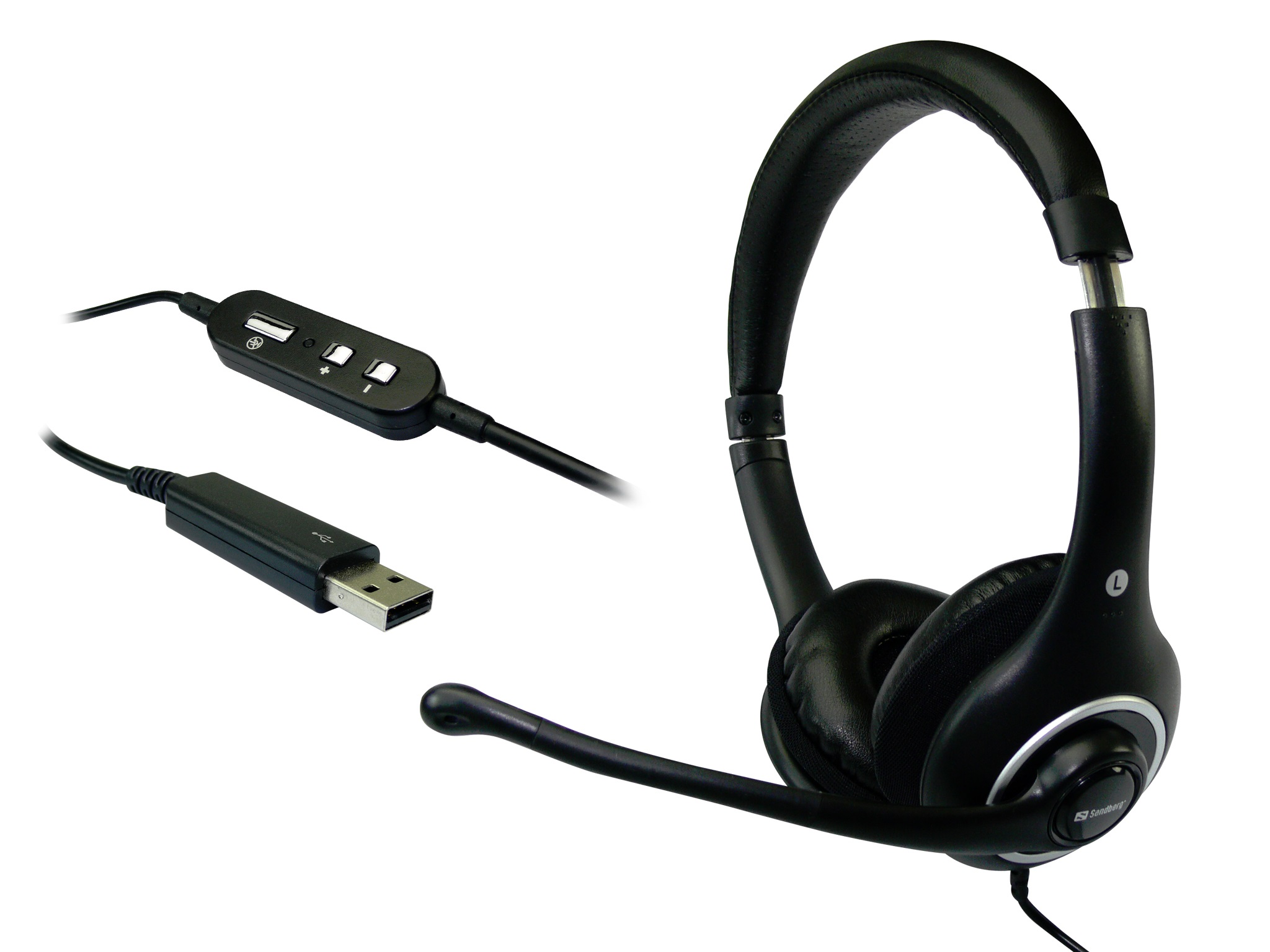 Plug'n Talk Headset USB Black uitermate geschikt voor internettelefonie - Afbeelding 3