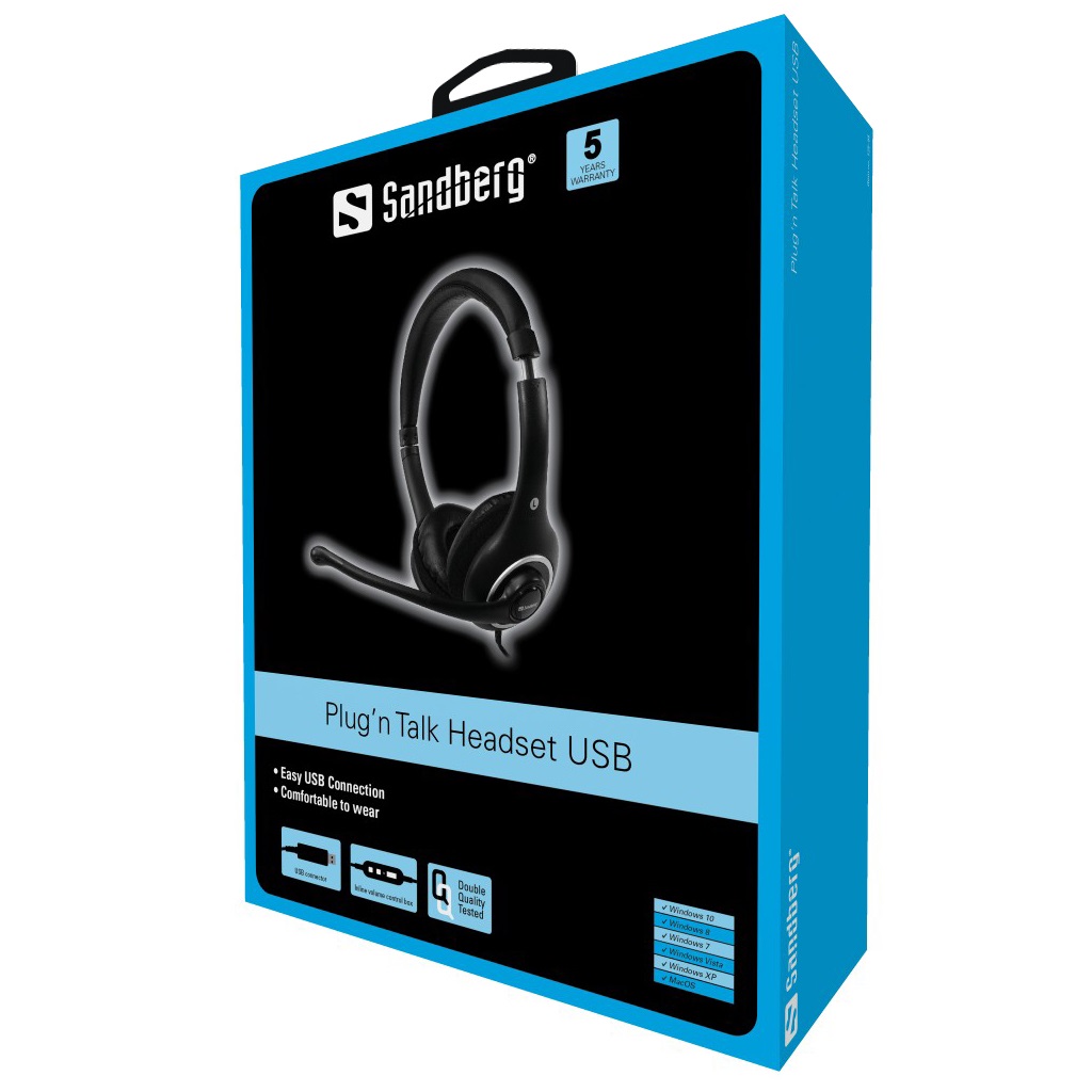 Plug'n Talk Headset USB Black uitermate geschikt voor internettelefonie - Afbeelding 4