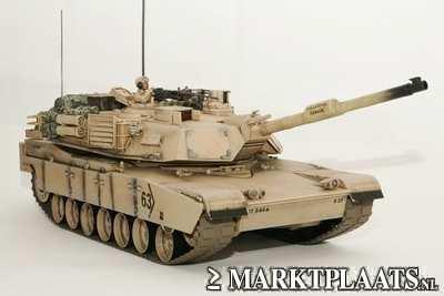 Hobby Engine RC tank Abrams M1A2 desert 1:16 shooting - nr. 1