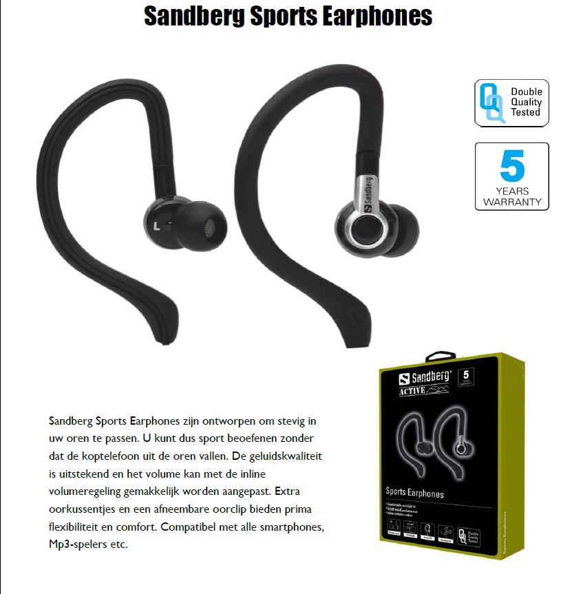 Sports Earphones afneembare oorclip