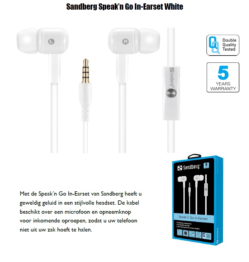 Speak’n Go In-Earset White oortelefoon - nr. 1