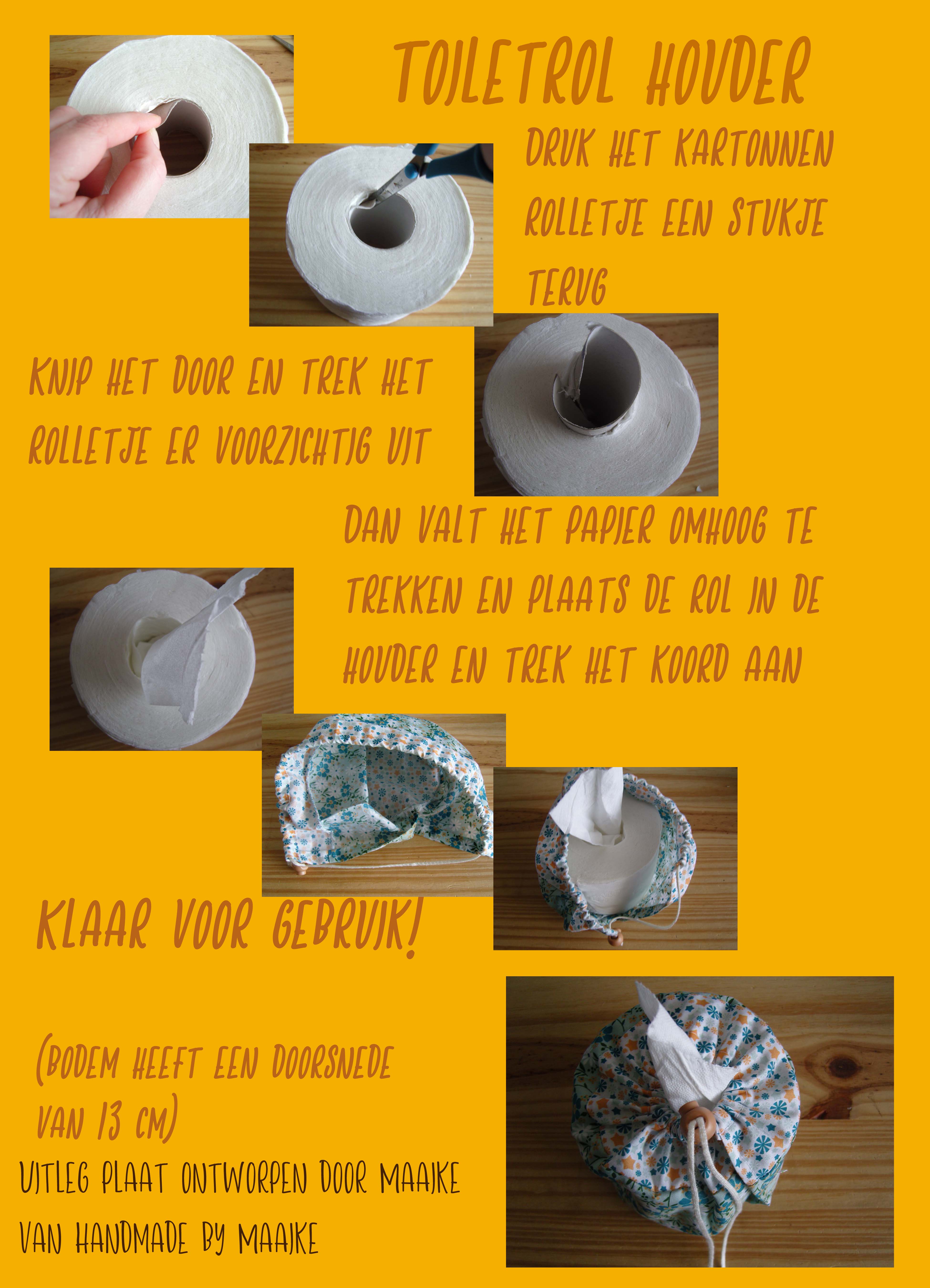 Toiletrolhouder voor camping of festival thema; retro bloemen print - Afbeelding 2