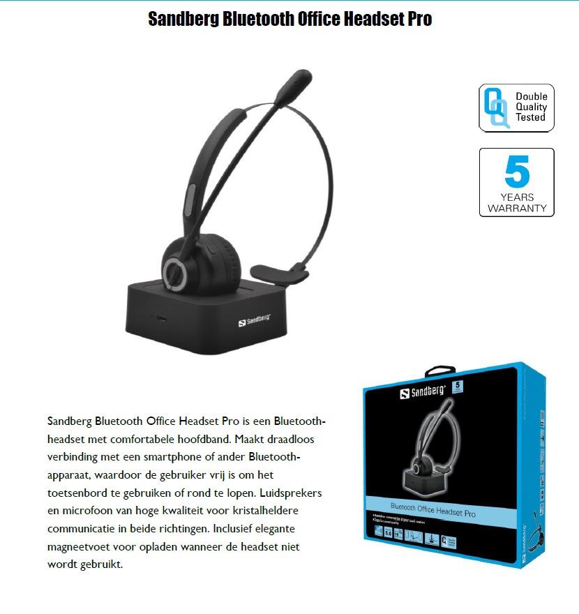 Bluetooth Office Headset Pro draadloos verbinding met een smartphone of ander Bluetooth-apparaat - nr. 1