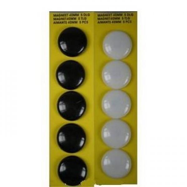 Magneet wit /zwart per 5 stuks - nr. 1