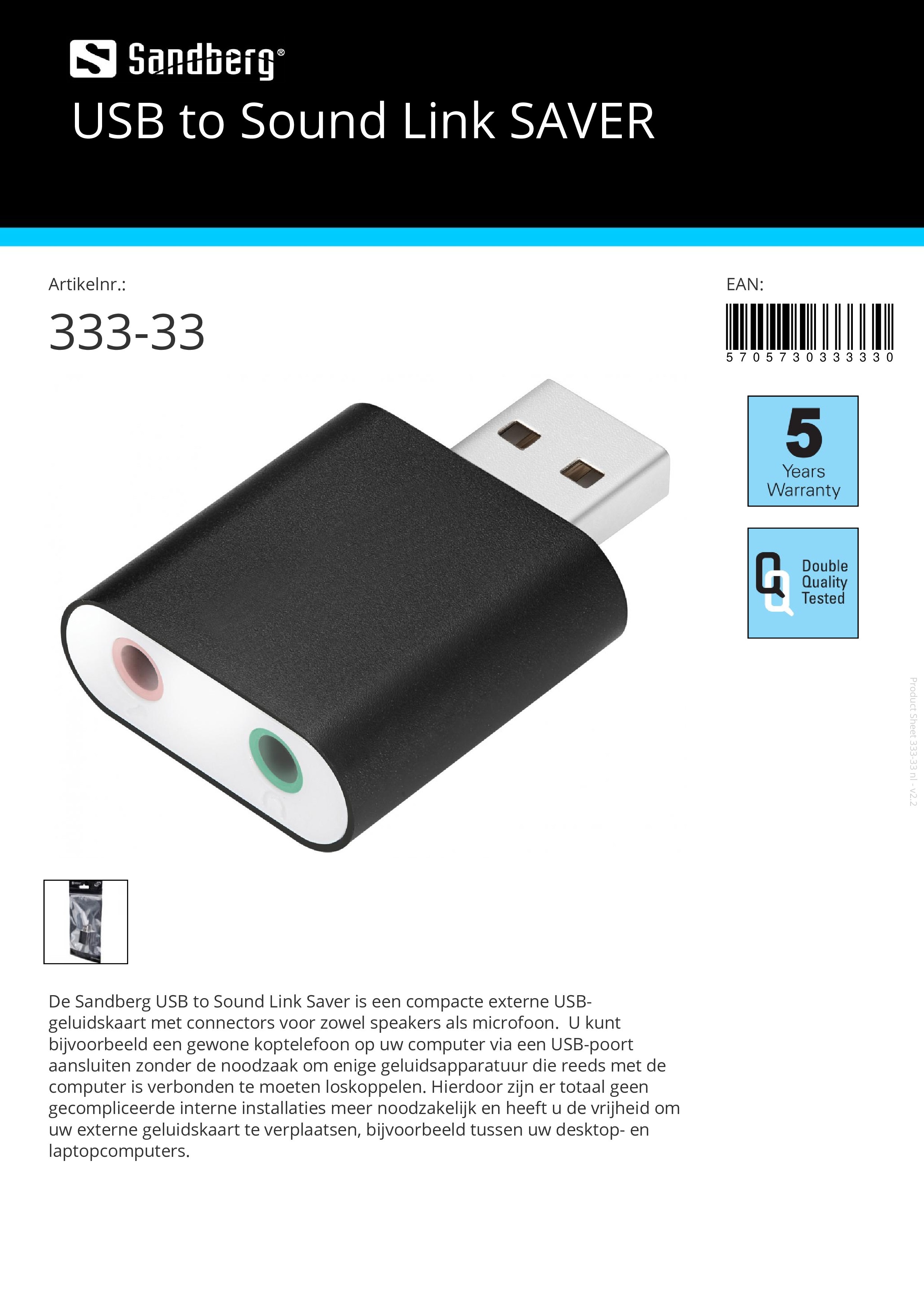 USB to Sound Link SAVER externe USB-geluidskaart - nr. 1