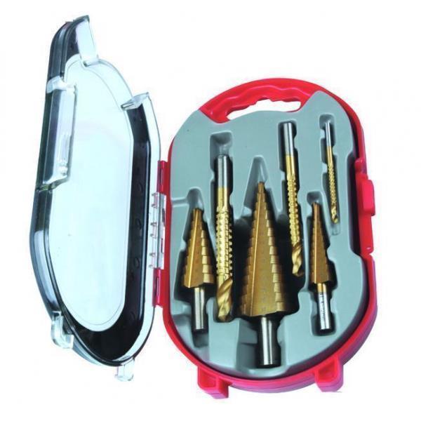 Stappenboor/Frezenset 6 Delig Titanium - nr. 1
