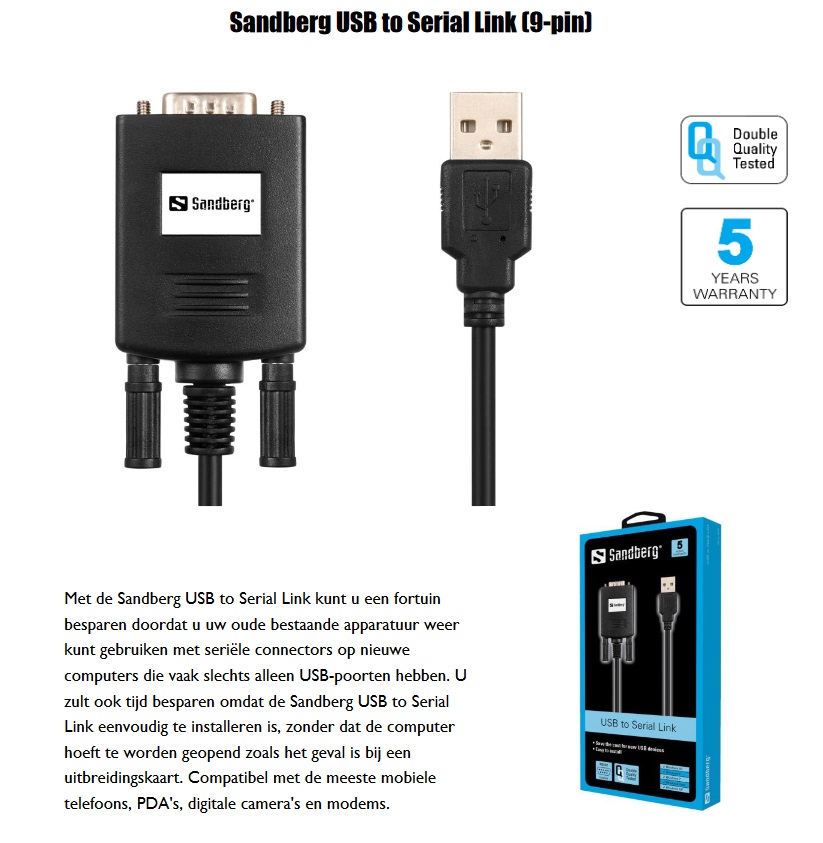 USB to Serial Link aansluiting voor oude pc naar nieuwe pc