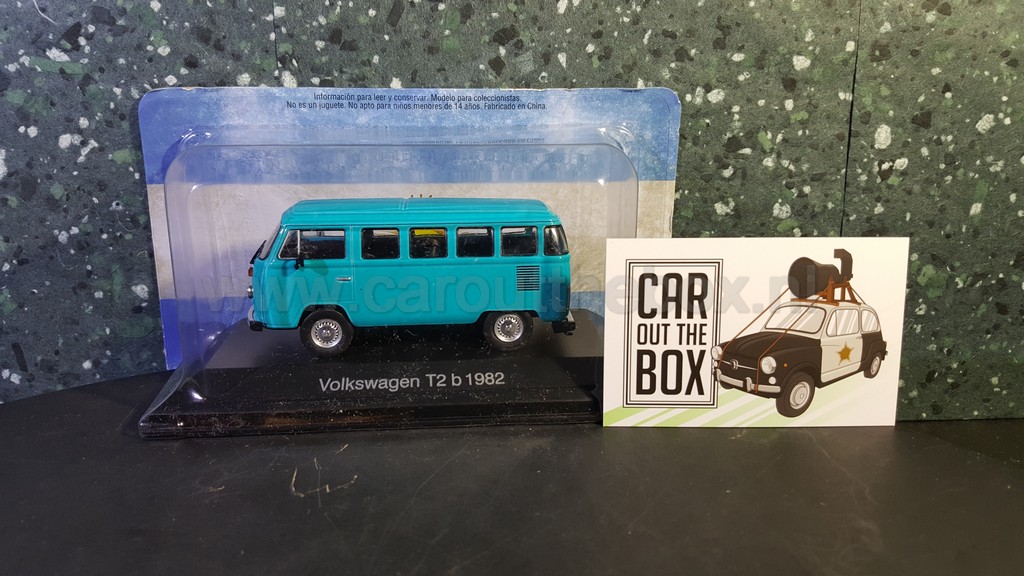 1982 Volkswagen Vw kombi t2 blauw 1:43 Atlas - Afbeelding 4