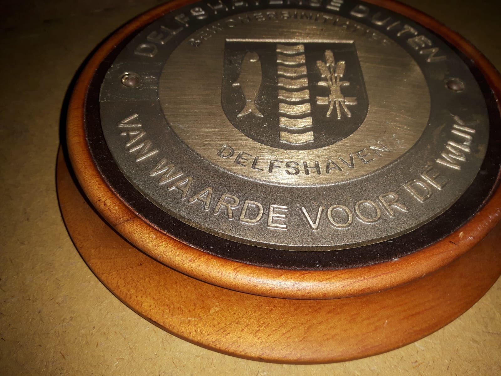 Unieke plaquette van delfshaven Rotterdam Op hout - nr. 1