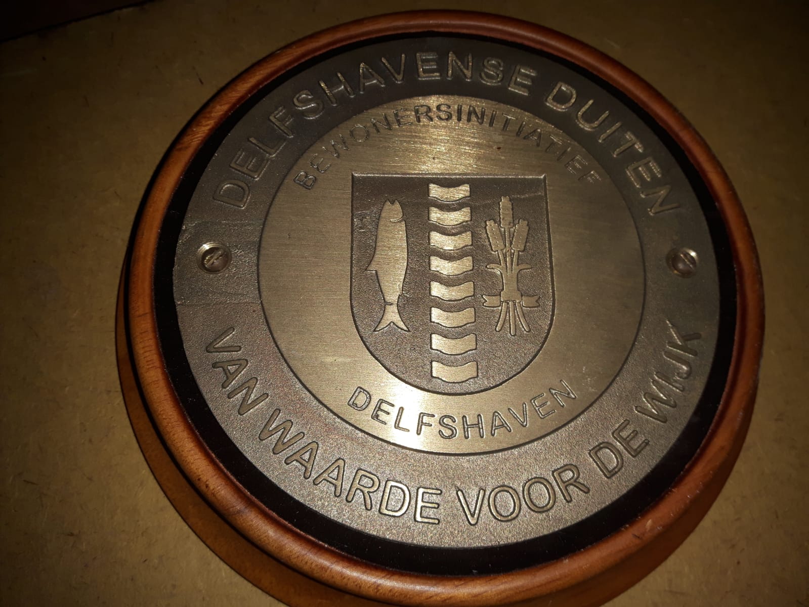 Unieke plaquette van delfshaven Rotterdam Op hout - Afbeelding 3